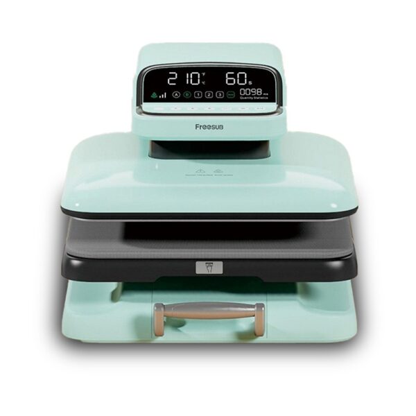 reon marketing   mint green compact digital kitchen scale with a large flat weighing platform and integrated display on top housing